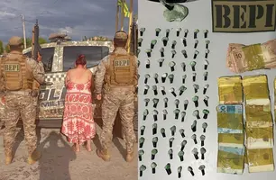 Mulher é presa por tráfico de drogas e tentar subornar policiais no Piauí (Foto: Reprodução)
