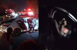 Mulher morre e outra fica presa às ferragens em grave acidente na BR-316 em Timon (Foto: Reprodução)