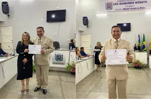 Orlando Costa é diplomado prefeito reeleito de Fartura do Piauí (Foto: Reprodução)