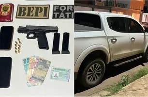 Polícia prende integrante de facção criminosa e apreende armas e carro em Picos (Foto: Reprodução)