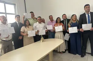 Prefeita, vice-prefeito e vereadores eleitos de Novo Santo Antônio são diplomados (Foto: Conecta Piauí)
