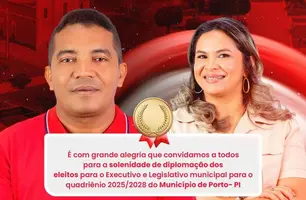 Prefeito eleito de Porto divulga data de diplomação do Executivo e Legislativo (Foto: Divulgação)