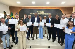 Prefeito, vice-prefeita e vereadores eleitos em Monsenhor Gil são diplomados (Foto: Conecta Piauí)