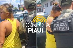 Tia é presa após tentar esfaquear sobrinho e quebrar medida protetiva em Teresina (Foto: Conecta Piauí)