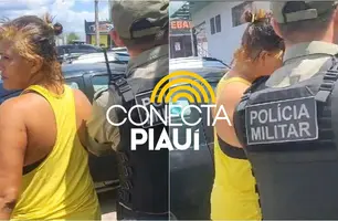Tia é presa após tentar esfaquear sobrinho e quebrar medida protetiva em Teresina (Foto: Conecta Piauí)