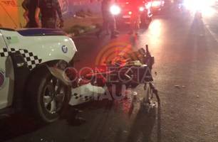 Viatura da PM se envolve em acidente durante perseguição na zona Sul de Teresina (Foto: Reprodução)