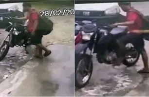 Ação do criminoso foi flagrada por câmeras de segurança (Foto: Reprodução)