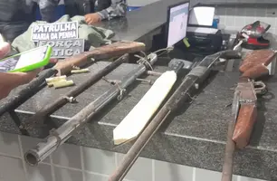 Armas apreendidas pela polícia (Foto: Reprodução)