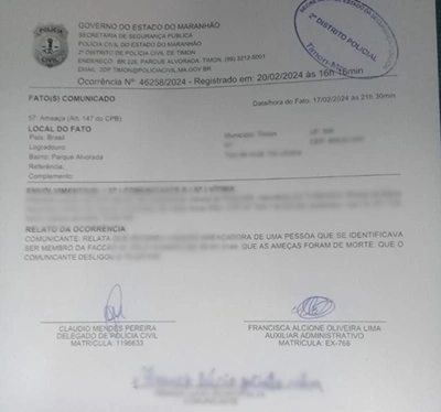 Boletim de Ocorrências