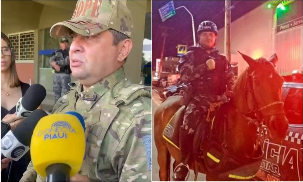 Comandante Scheiwann Lopes e policial Agamenon Dias Freitas Júnior