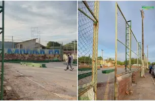 Construção do ginásio poliesportivo do Bairro de Flores (Foto: Reprodução)