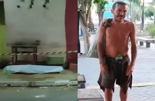 Homem em situação de rua morre em calçada no Porto da Barcas em Parnaíba (Foto: Reprodução/Folha do Delta)
