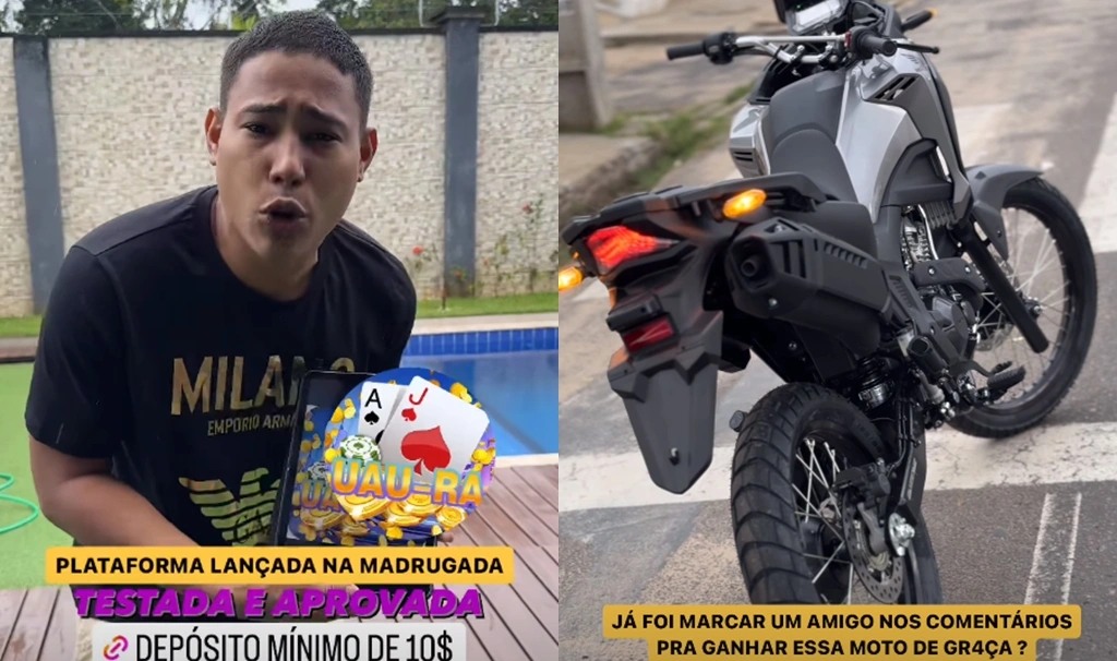 Itallo Bruno faz rifa de moto ‘grátis’ e realiza divulgação do ‘Jogo do Tigrinho’