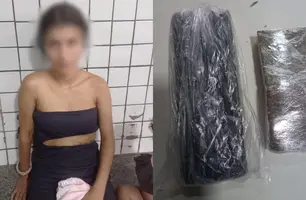 Jovem é presa transportando mais de 2kg de maconha na zona Sudeste de Teresina (Foto: Reprodução)