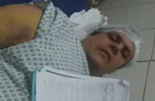 Mário Novais esperando atendimento para cirurgia (Foto: Reprodução)