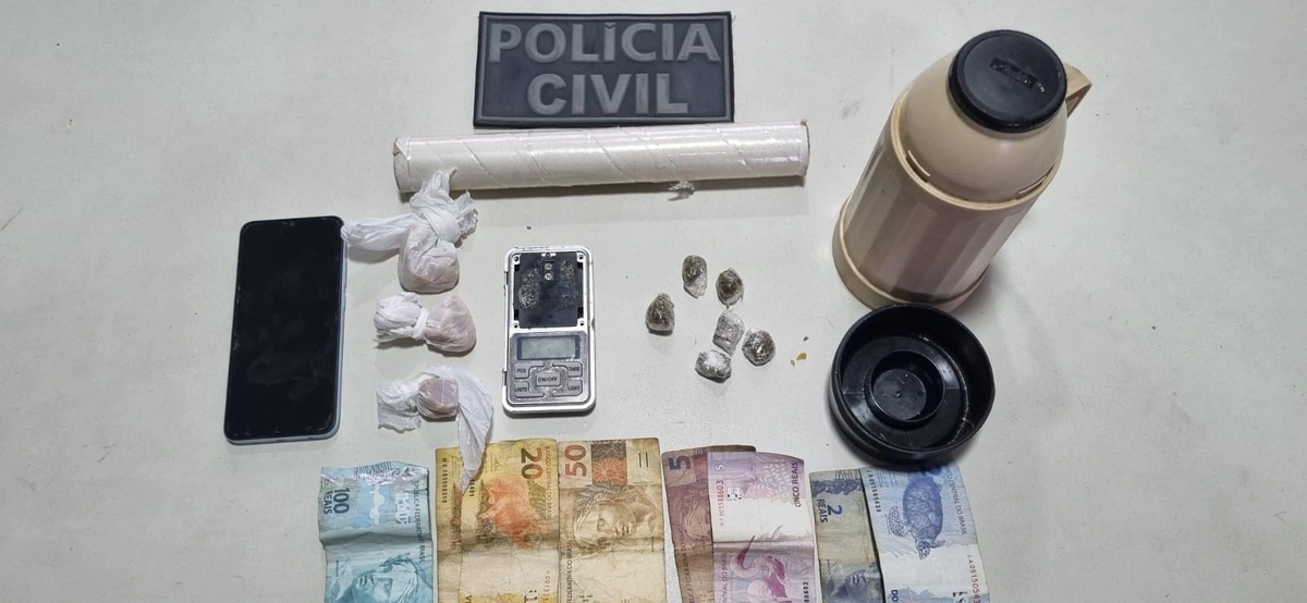 Material apreendido pela polícia