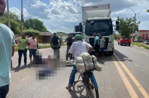 Motociclista morre após colidir com caminhão em Picos (Foto: Reprodução/Emilianny Barbosa/Picos 40 Graus)