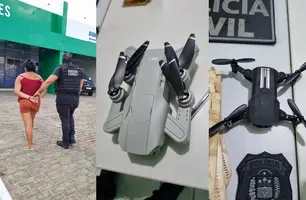 Mulher é presa com drogas e suspeita de monitorar polícia com drones em Parnaíba (Foto: Reprodução)