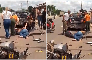 Mulher vai parar em cima de carro em grave acidente na zona Sul de Teresina (Foto: Reprodução)