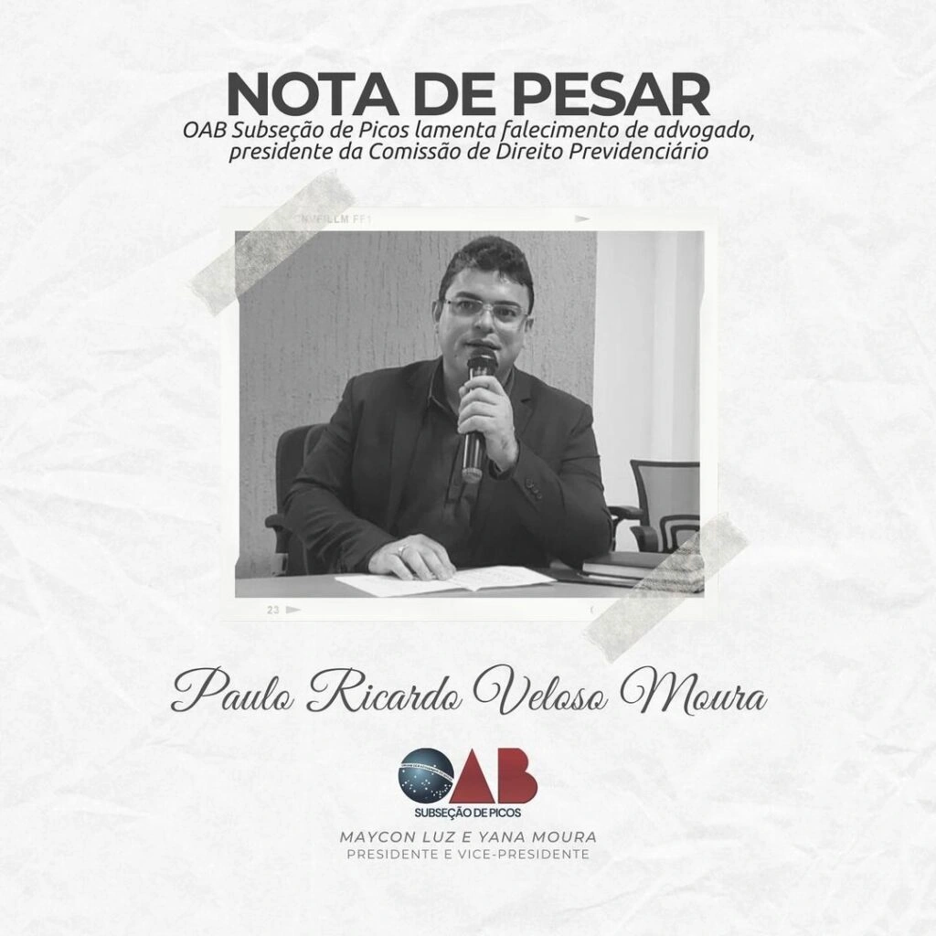Nota de pesar da OAB de Picos