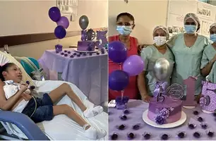 Paciente ganhou festa de 15 anos organizada pela equipe médica do hospital (Foto: Reprodução)