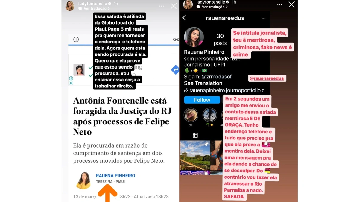 Atriz Antônia Fontenelle ataca jornalista piauiense após publicação de matéria