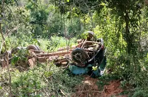 Caminhão tombou na PI-415 (Foto: Reprodução)