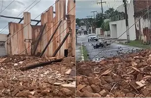 Casa desabou e atingiu um ciclista (Foto: Reprodução)