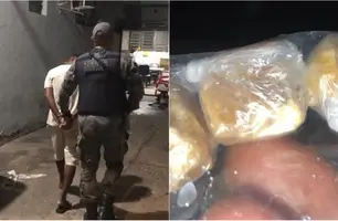 Homem foi preso com crack na zona Sul de Teresina (Foto: Reprodução)
