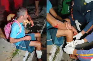 Idoso que passeava com cachorro é agredido durante tentativa de assalto no Piauí (Foto: Reprodução)
