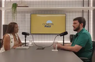 Jornalista Eugênia Reis e Floro Manuel (Foto: Naiane Feitosa / Conecta Piauí)