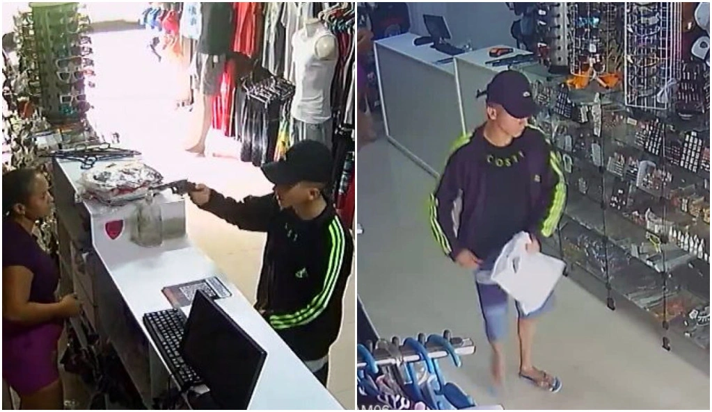 Jovem se passa por cliente e assalta loja