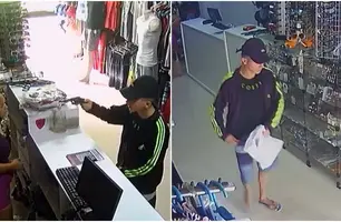Jovem se passa por cliente e assalta loja (Foto: Reprodução)