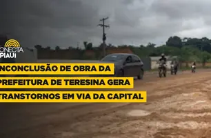 Obra atrasada na zona Sul de Teresina (Foto: Tiago Moura/ Conecta Piauí)