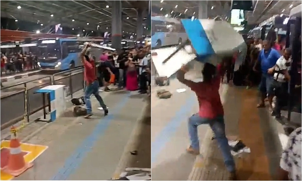 Passageiro se revolta com demora de ônibus