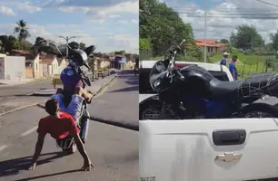 Polícia apreende moto utilizada por jovem para dar 'grau' em Buriti dos Lopes (Foto: Reprodução)