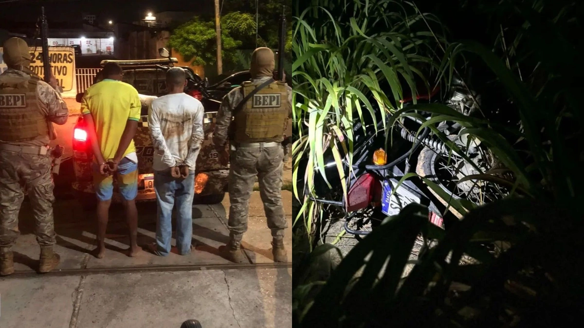 Suspeitos de assalto são pegos após cairem em barranco durante fuga em Teresina