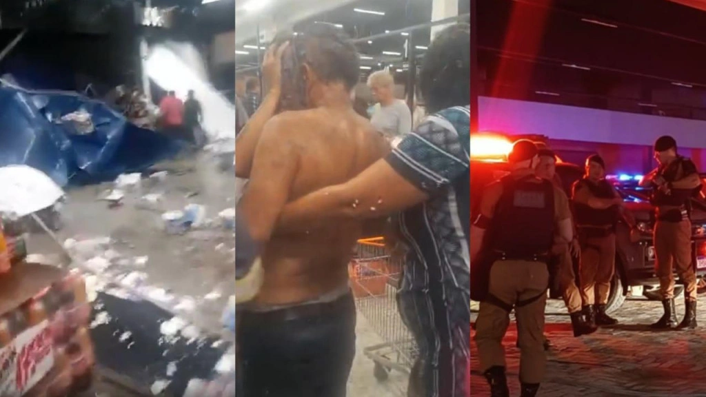 Teto de supermercado desaba durante inauguração e deixa várias pessoas feridas
