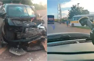 Acidente deixou dois feridos (Foto: Reprodução)