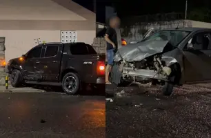 Acidente envolvendo dois veículos deixa mulher ferida em avenida de Teresina (Foto: Conecta Piauí)