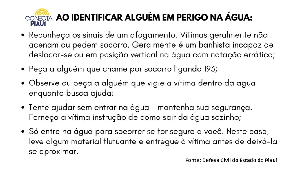 Ao identificar alguém em perigo nas águas