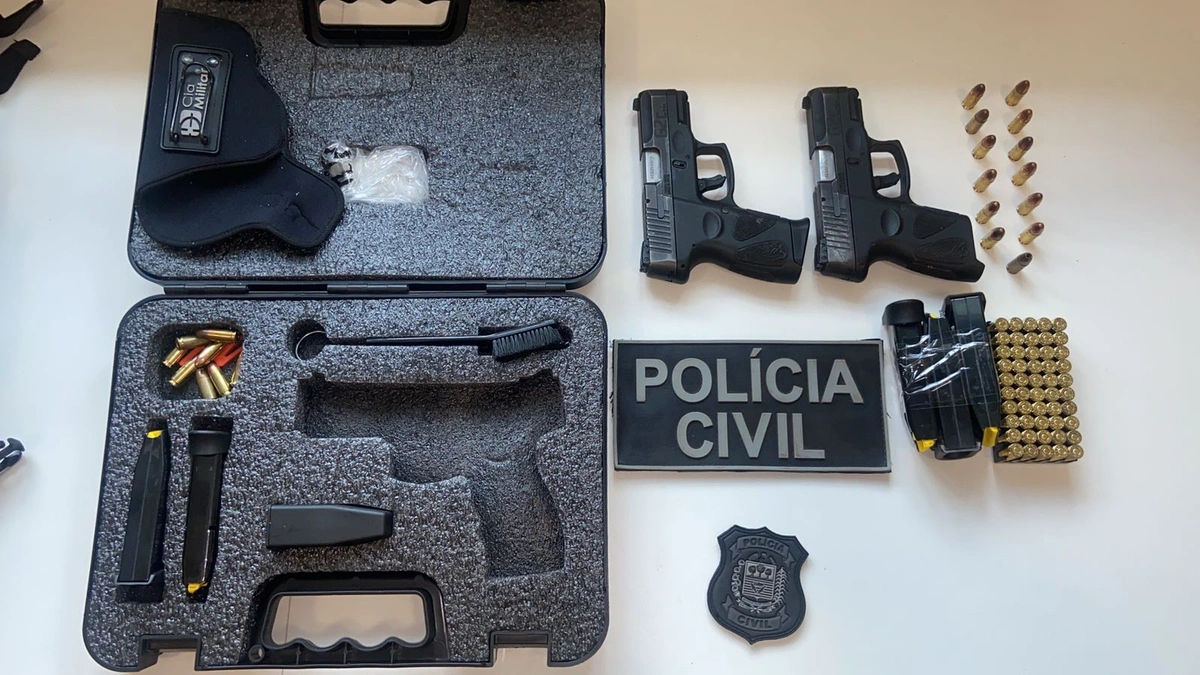 Arma apreendida durante a ação policial