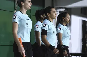 Edina Alves e Neuza Back fizeram parte da primeira equipe de arbitragem 100% feminina da competição continentalStaff Images/Conmebol (Foto: Staff Images/Conmebol)