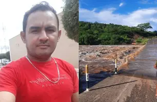 Homem é arrastado por correnteza ao tentar atravessar passagem alagada no Piauí (Foto: Reprodução)
