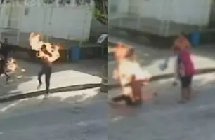 Homem é preso após atear fogo em suspeito de matar seu irmão (Foto: Reprodução)