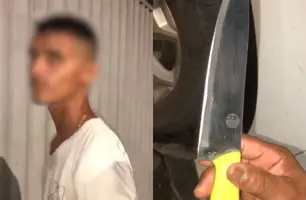 Homem é preso com faca após quebrar medida protetiva de mulher grávida no Piauí (Foto: Reprodução)