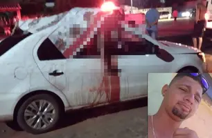 Homem morre após ser atropelado e para no teto de carro em Dom Expedito Lopes (Foto: Reprodução)