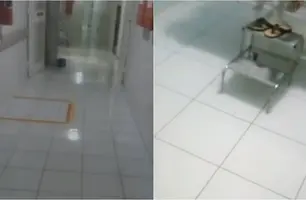 Hospital alagado (Foto: Reprodução)