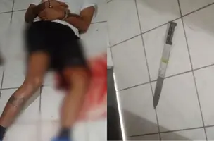 Jovem invade quartel da Polícia Militar com facão e é baleado em Barras (Foto: Reprodução)