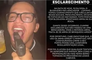 Lokinho teve foto com arma na boca publicada nas redes sociais (Foto: Reprodução)